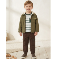 J15573: Boys Bench Hooded Woven Shacket, Top & Cargo Pant Outfit (2-6 Years)